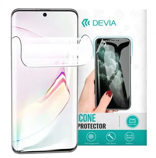 Folie silicon Devia Antibacterian pentru Apple iPhone 13 / 13 Pro / 14 (Transparent)