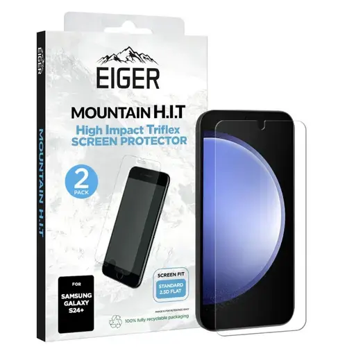 Folie Silicon Eiger Clear Triflex H.I.T pentru Samsung Galaxy S24 Plus Clear (Transparent)