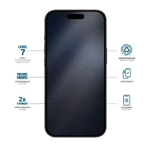 Folie Sticla 3D Mountain Glass Eiger pentru iPhone 16 Pro, Transparenta