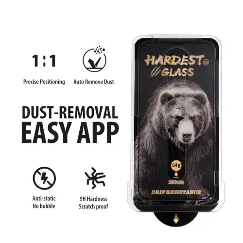Folie Sticla Brave Bear Super Sapphire cu aplicator pentru Apple iPhone 14 Pro Max (Transparent)