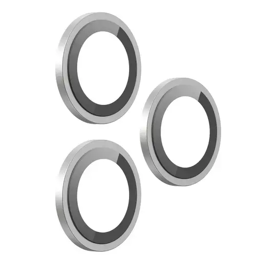 Folie Sticla Devia Camera Peak Series iPhone 16 Pro / 16 Pro Max, pachet de 3 buc, Argintiu