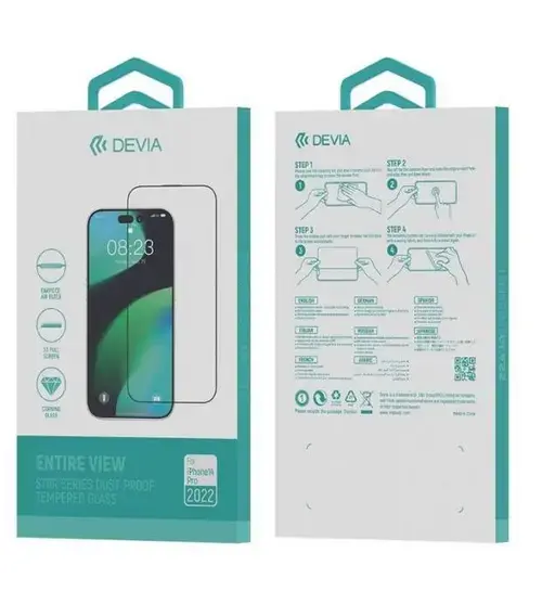 Folie Sticla Devia Star Series pentru Apple iPhone 14 Pro (Negru)