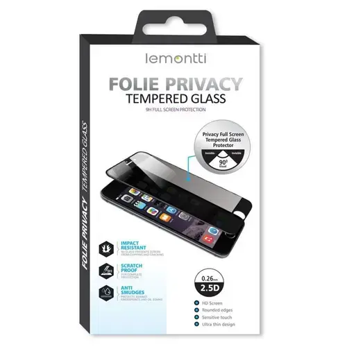 Folie Sticla Lemontti LEMFSPFFIXV Privacy Full Fit compatibila cu Apple iPhone 15 (Negru)
