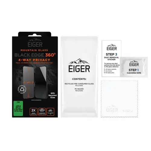 Folie Sticla Privacy Eiger Mountain Edge 360 GRS pentru iPhone 17 Pro Max / 16 Pro Max