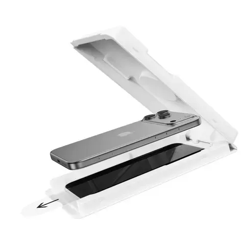 Folie Sticla Privacy premium cu aplicator inclus Van Series, Full Screen pentru Apple iPhone Air (Transparent)