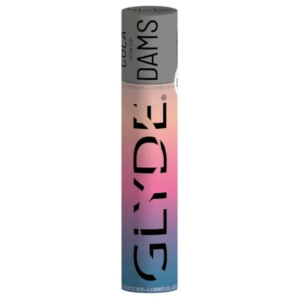 Folii SheerGlyde - Dams, pentru protectie in timpul sexului oral si vaginal, aroma cola, 4 buc