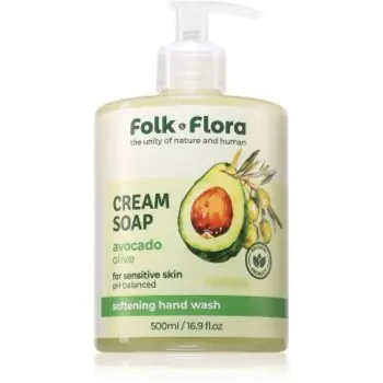 Folk & Flora Avocado & Olive săpun lichid pentru piele sensibila