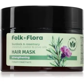 Folk & Flora Burdock & Rosemary mască profund fortifiantă pentru păr