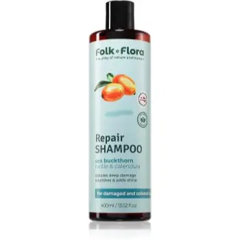 Folk & Flora Sea Buckthorn șampon regenerator pentru par vopsit si deteriorat