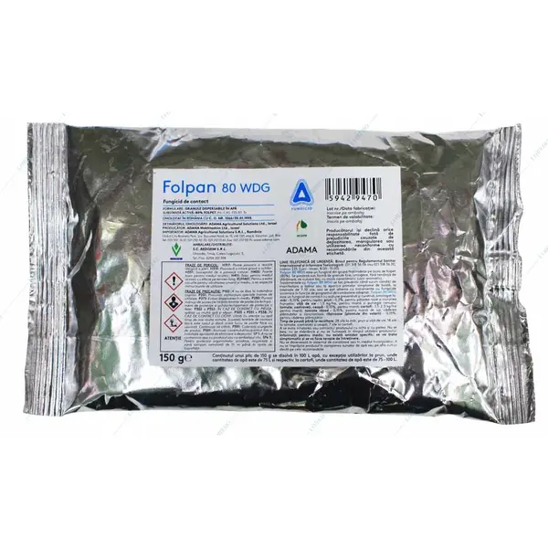 Folpan 80WDG 150 gr fungicid contact Adama (vita de vie, mar, prun, ceapa, cartofi, hamei, tomate rasad) - Default Title
