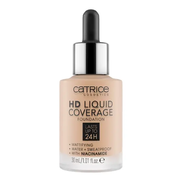 Fond de ten HD Liquid Coverage, 030 Sand Beige, 30 ml, Catrice