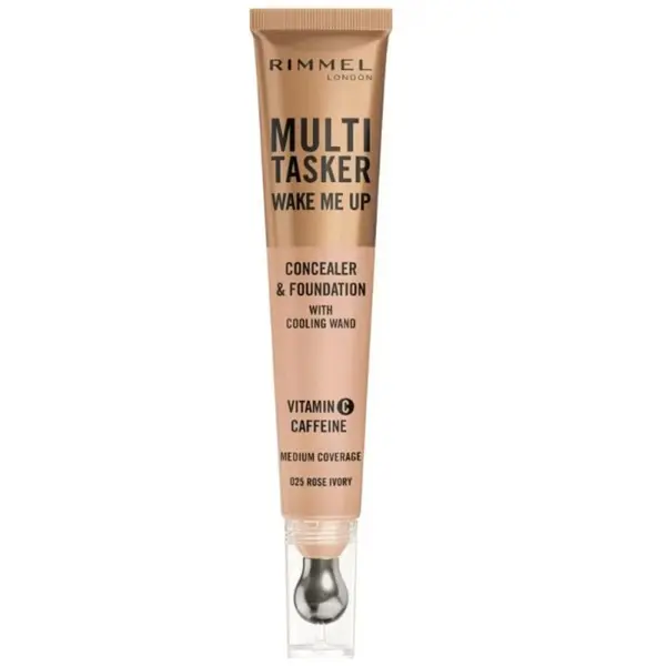 Fond de Ten si Concealer Rimmel London Multi-Tasker Wake Me Up, 025 Rose Ivory, 20 ml