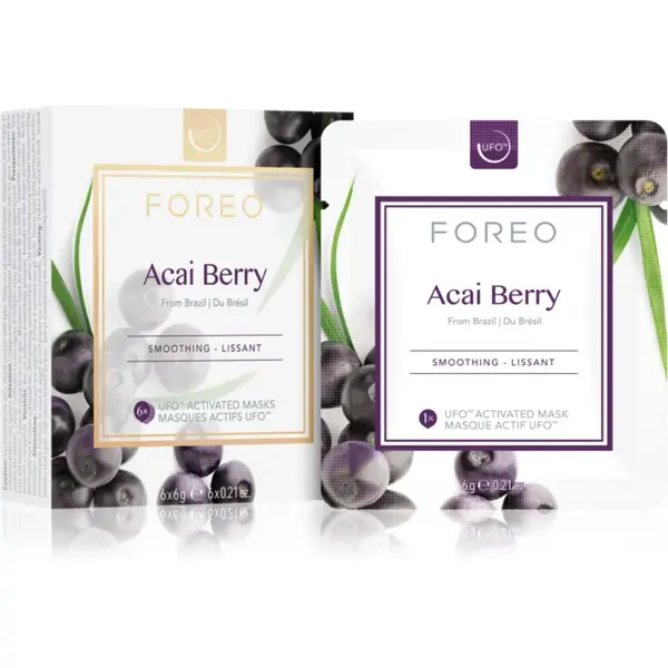 FOREO UFO™ Acai Berry masca pentru netezire 6 x 6 g