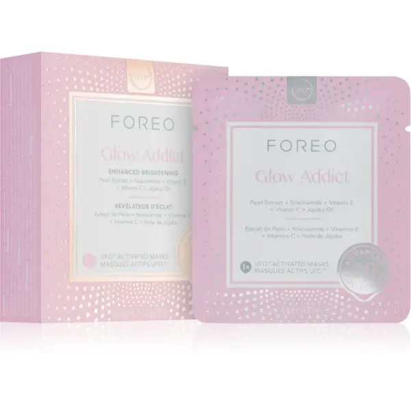 FOREO UFO™ Glow Addict masca pentru albirea tenului 6 buc