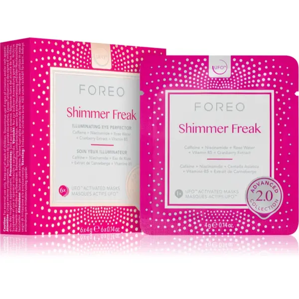 FOREO UFO™ Shimmer Freak masca iluminatoare impotriva pungilor de sub ochi 6 buc