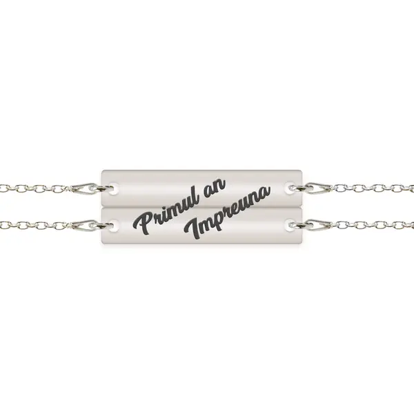 Forever - Set bratari personalizate cu tablita pentru cuplu din argint 925