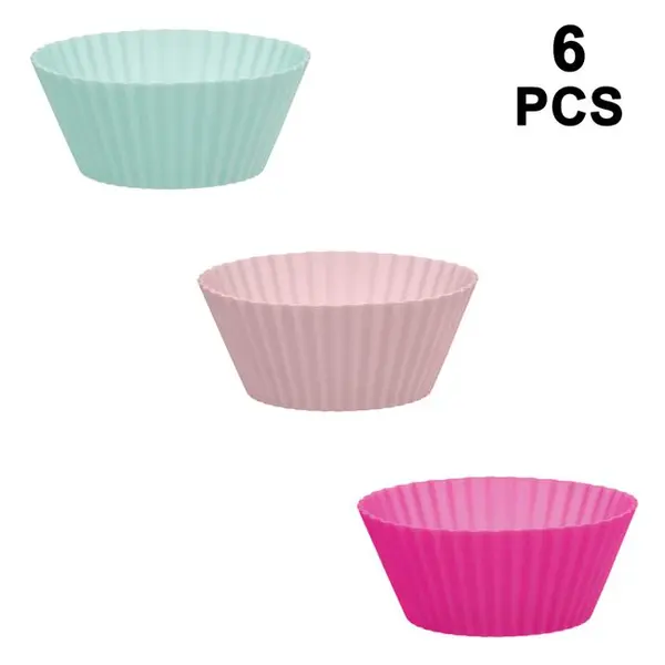 Forma de copt din silicon,diverse culori,6 bucati set,7x3 cm