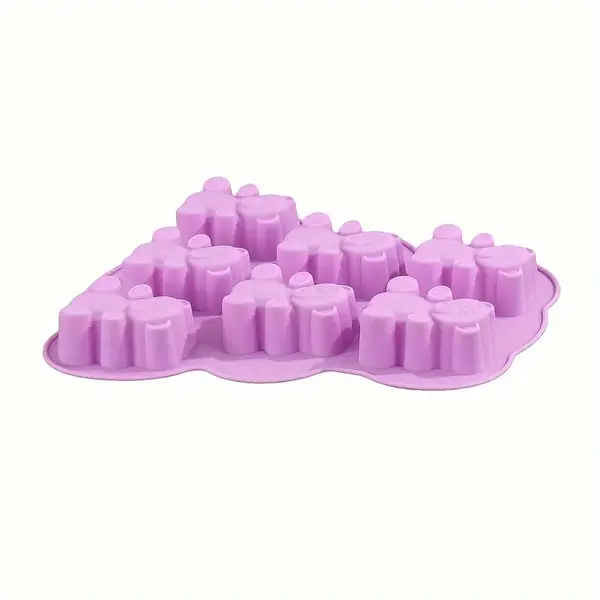 Forma de silicon pentru prajituri,design ursuleti,7 compartimente,4 culori
