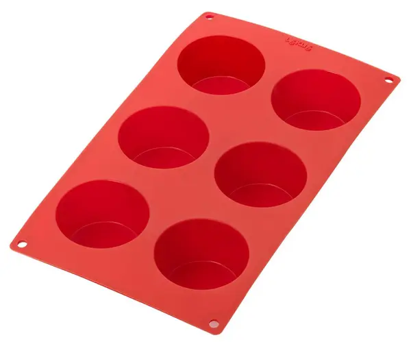 Formă din silicon pentru brioșe Lekue - 30 x 17.5 x 3.5 cm, roșie