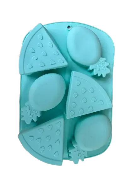 Forma din silicon pentru briose si biscuiti, forma ananas, 6 alveole,26x17x3 cm