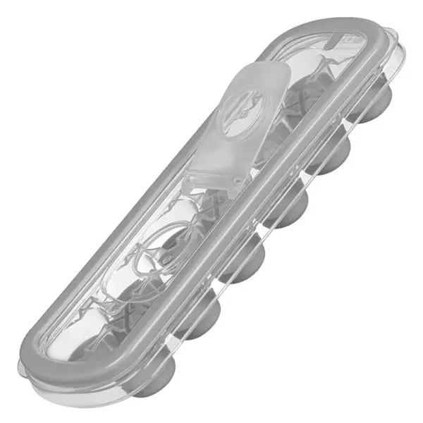 Forma pentru gheata cu capac cu 12 compartimente siliconate,Gri,27x9cm