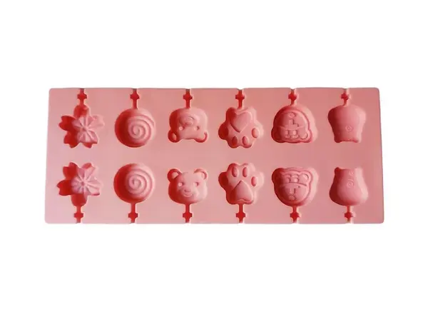 Forma Silicon 12 Cavitati Acadele Ciocolata Zahar Roz 25.2x10.2 cm