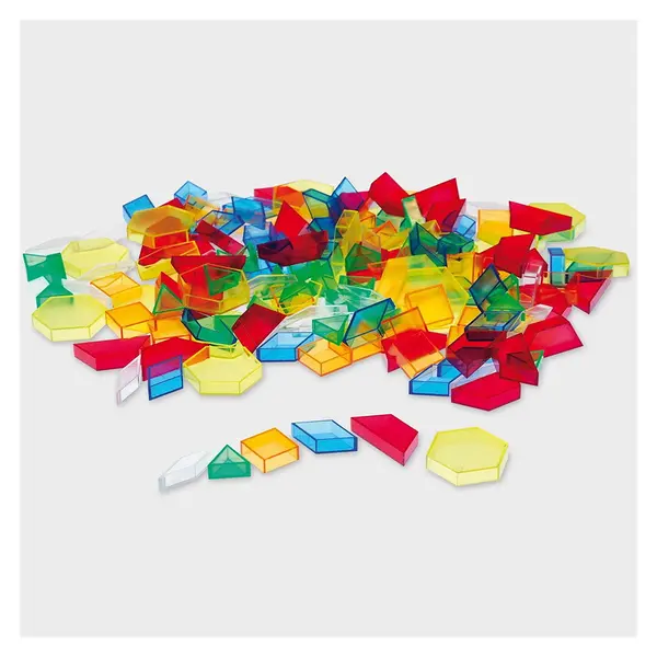 Forme 3D transparente colorate, 180 piese, TickiT multicolor