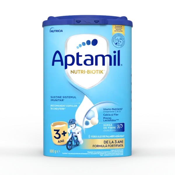 Formula de lapte fortifiata pentru copii de la 3 ani NUTRI-BIOTIK 3+, 800g, Aptamil