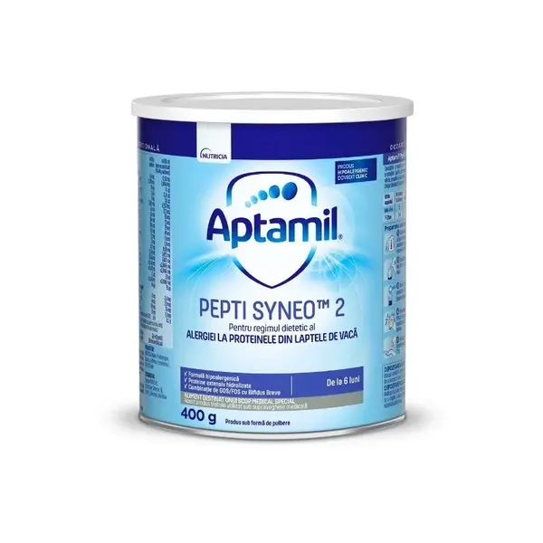 Formula de lapte Pepti Syneo 2, 6-12 luni, 400 g, Aptamil