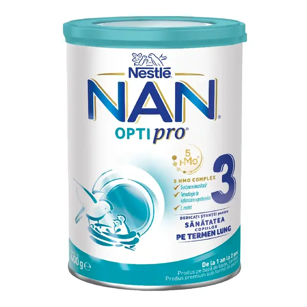Formula de lapte praf fortifiat Nan 3 Optipro HMO, 12+ luni, 400 g, Nestle