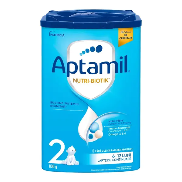 Formula de lapte praf Nutri Biotik 2, 6-12 luni, 800 g, Aptamil