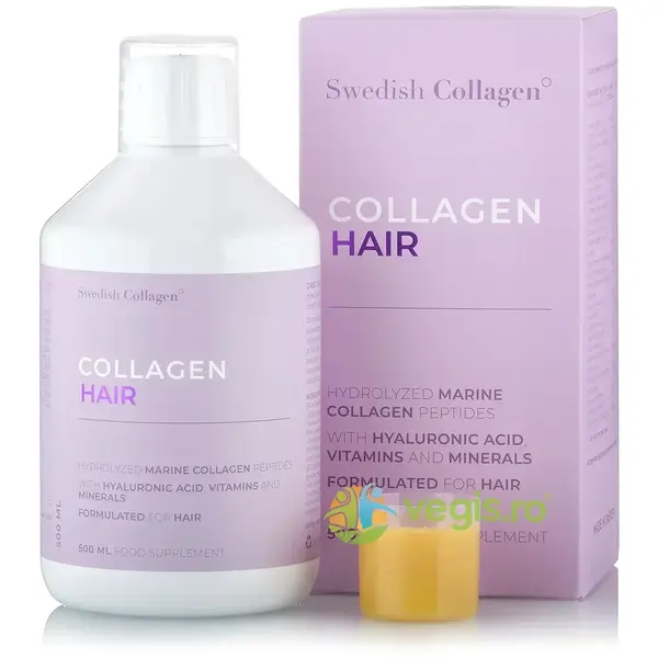Formula Speciala pentru Par cu Colagen Lichid Hidrolizat Tip 1 si 3 cu 2500mg, Acid Hialuronic 100mg, Retinol 800mcg, Biotina 5000mcg, Vitamine 500ml