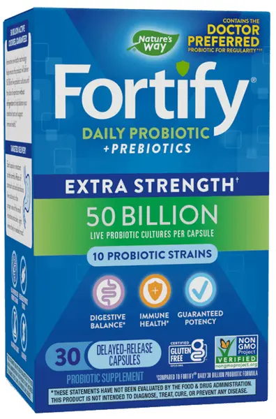 Fortify Extra Strength Daily Probiotic 50 Billion, 30 capsule, Nature's Way