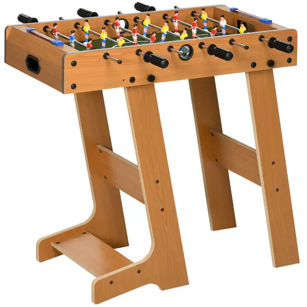 Fotbal- Biliard pliabil compact si pliabil din lemn, cu 18 jucatori, 69x37x70cm HOMCOM | Aosom Romania