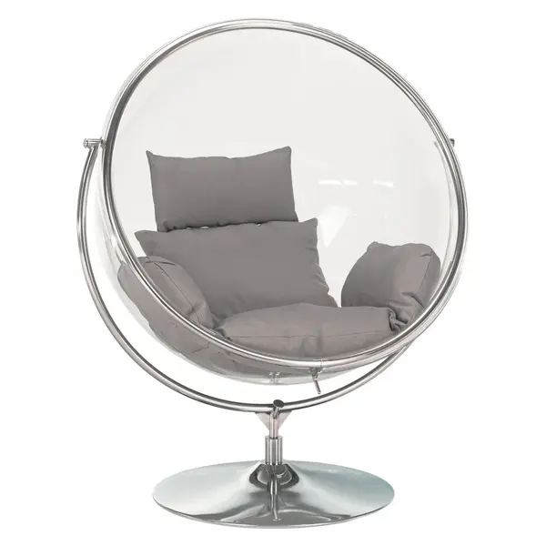 Fotoliu balansoar BOBOLI STAND CHROME - Grey