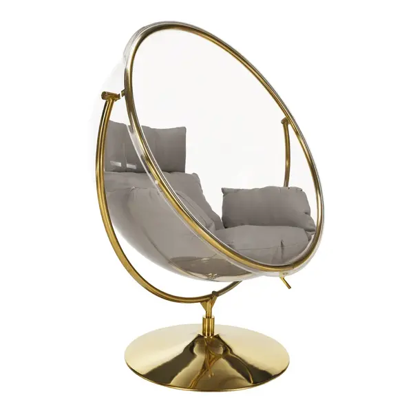 Fotoliu balansoar BOBOLI STAND GOLD - Grey