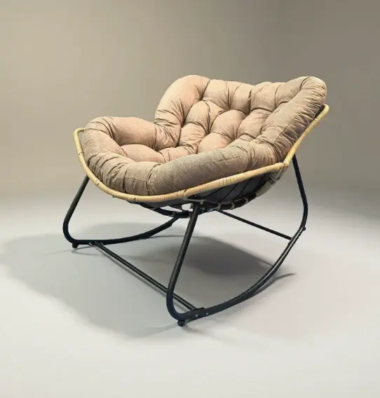 Fotoliu Balansoar Rocking Chair Model Premium, Extra Gros, Cadru Intarit
