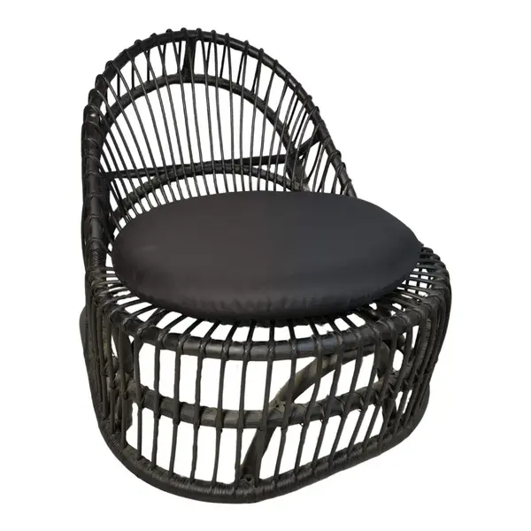Fotoliu cu perna Tromso Boho Negru 80x85x98 cm