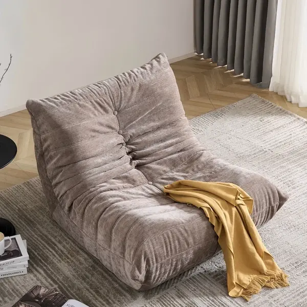 Fotoliu cu Sustinere Ergonomica Nobile HD Foam, Catifea, Bej
