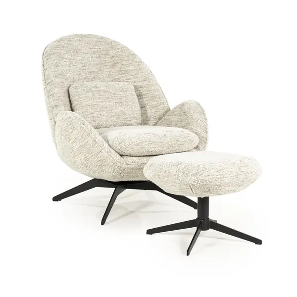 Fotoliu cu taburet BELVINO - Beige