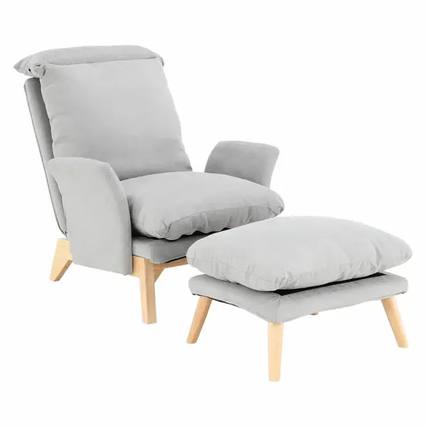 Fotoliu cu taburet QUISINE - Grey
