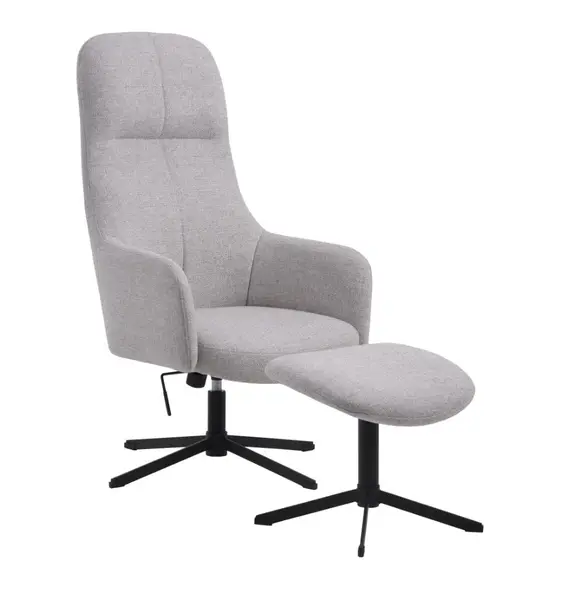Fotoliu cu taburet RONDAR - Grey
