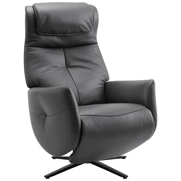 Fotoliu De Masaj din metal, textil, piele, negru, gri închis