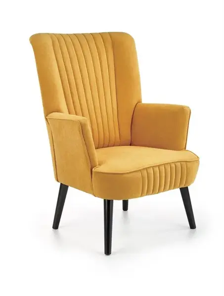 Fotoliu Delgado velvet mustariu – H100 cm
