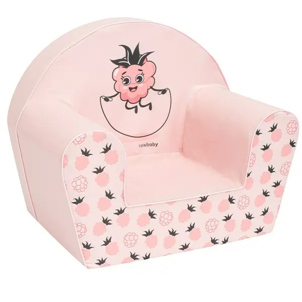 Fotoliu din burete, New Baby, Pinneaple, Pentru copii, 9 luni - 5 ani, Cu Husa detasabila, Pink