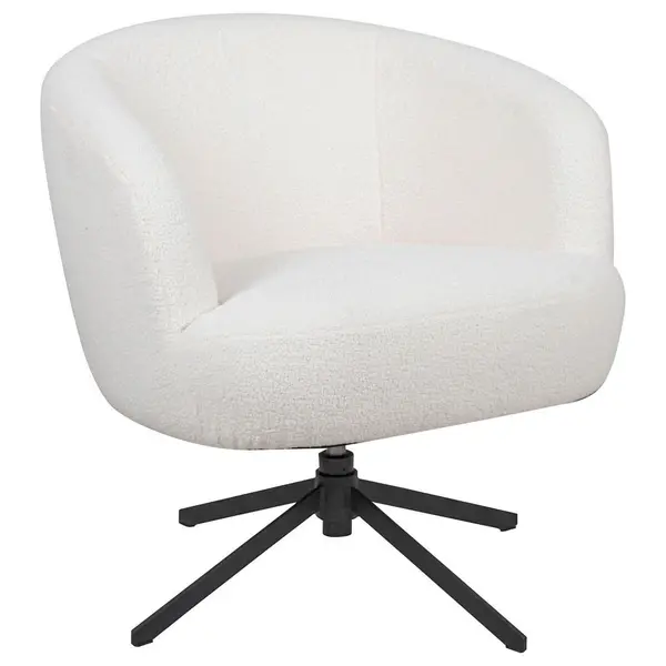 Fotoliu din metal, textil, alb
