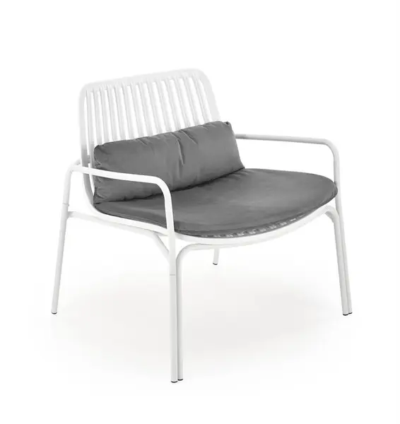 Fotoliu din plastic Melby alb - H75 cm