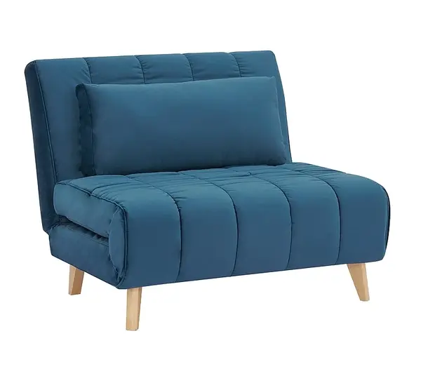 Fotoliu extensibil BELLA VELVET - Albastru