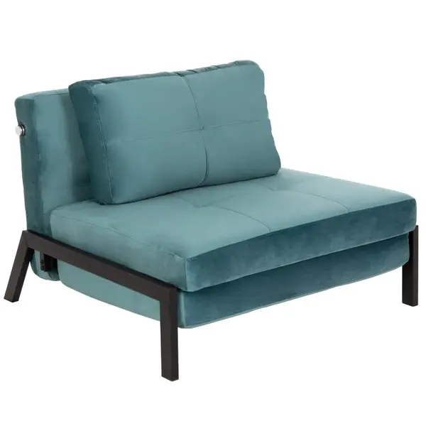 Fotoliu extensibil ELISE VELVET TURQUOISE - Turquoise