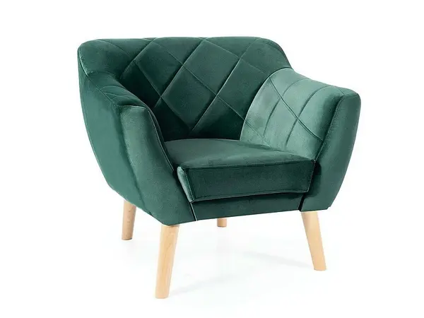 Fotoliu Karo 1 velvet verde/fag Blu78